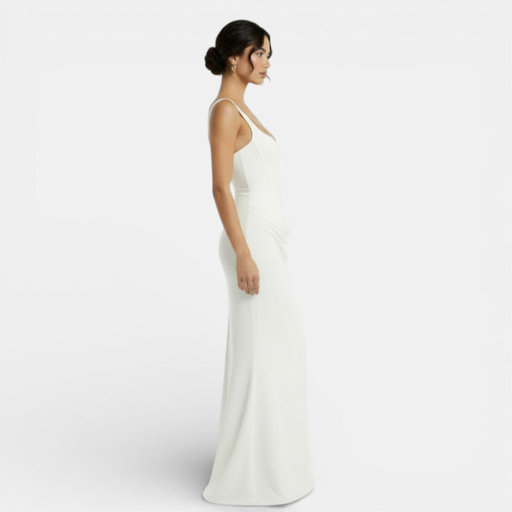 Milena | Women's slim fit maxi dress with open back