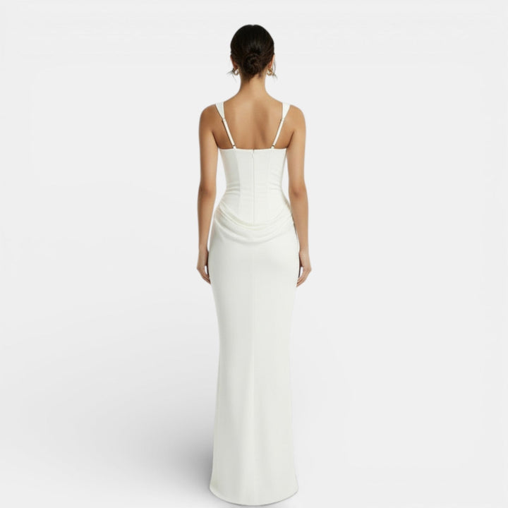 Milena | Women's slim fit maxi dress with open back