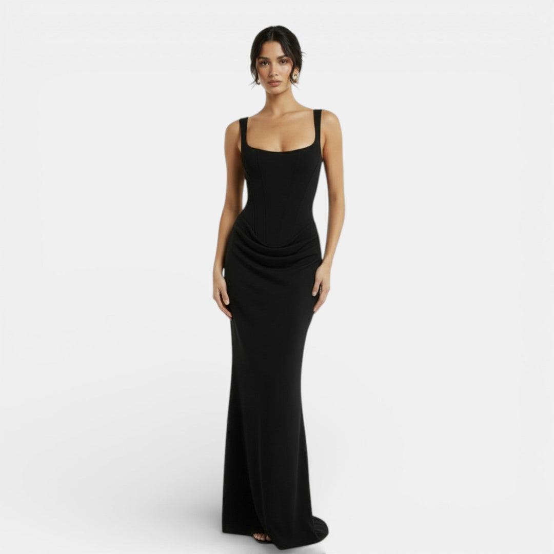 Milena | Women's slim fit maxi dress with open back