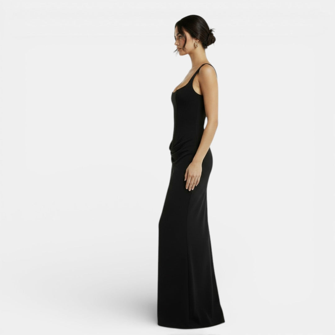 Milena | Women's slim fit maxi dress with open back
