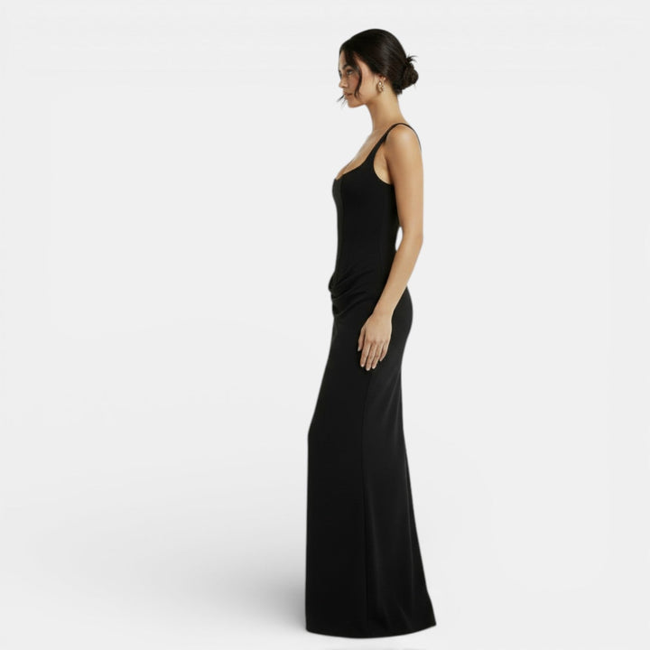 Milena | Women's slim fit maxi dress with open back