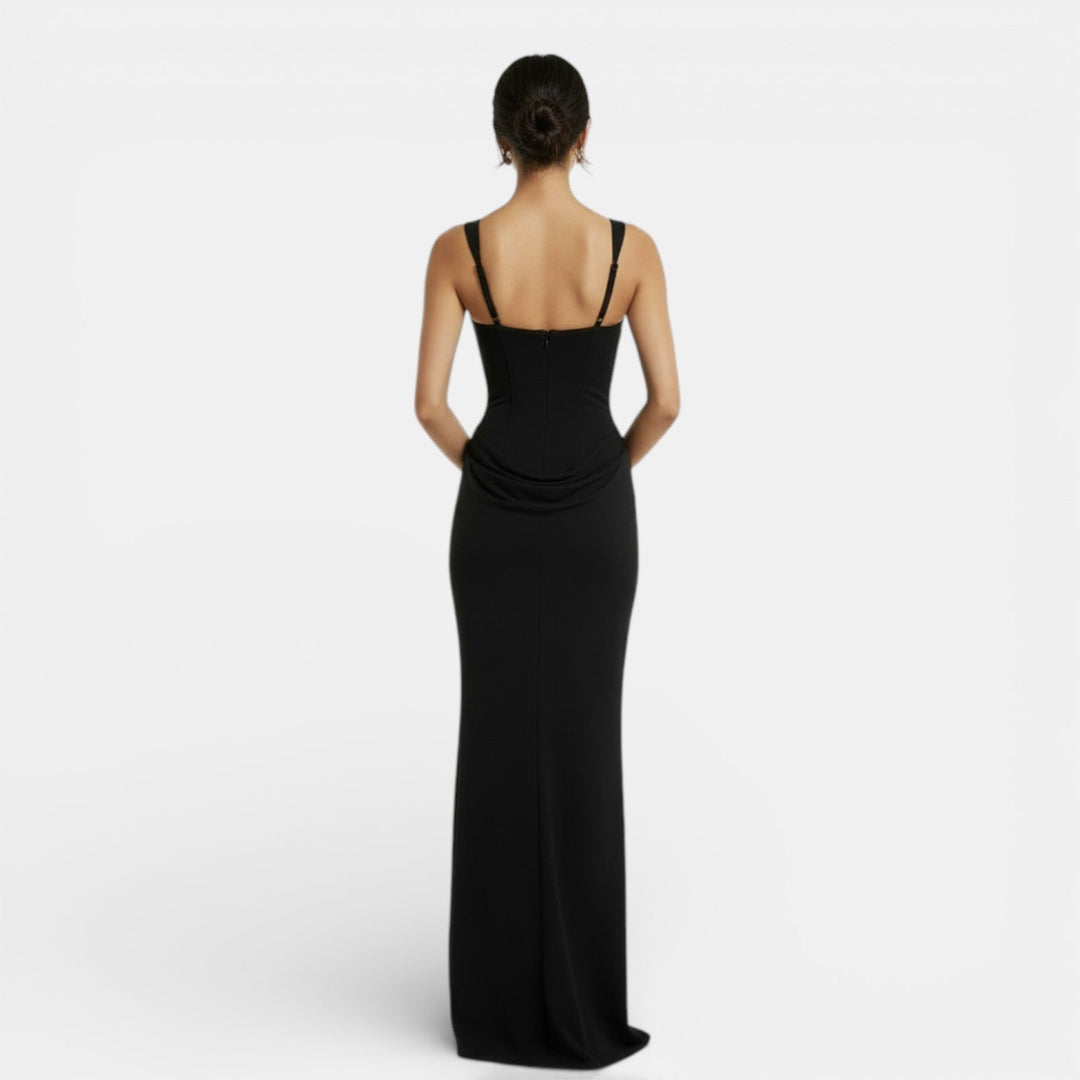 Milena | Women's slim fit maxi dress with open back