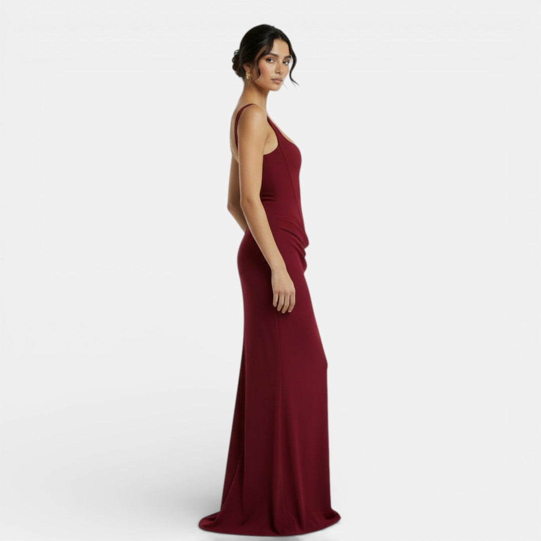 Milena | Women's slim fit maxi dress with open back