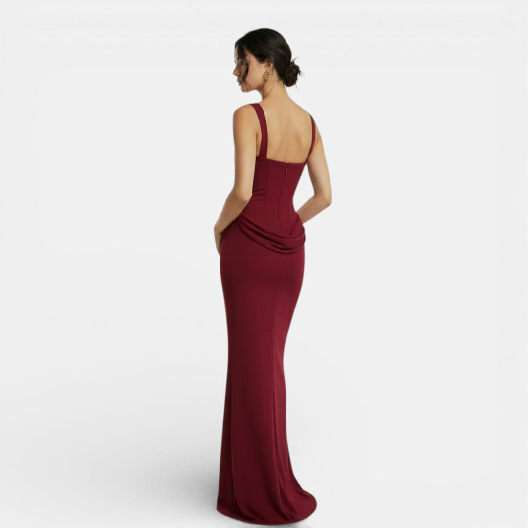 Milena | Women's slim fit maxi dress with open back