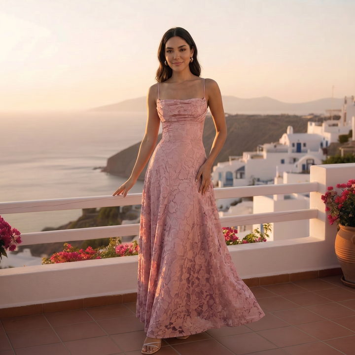 Patrycja | Women's backless maxi dress with tie detail