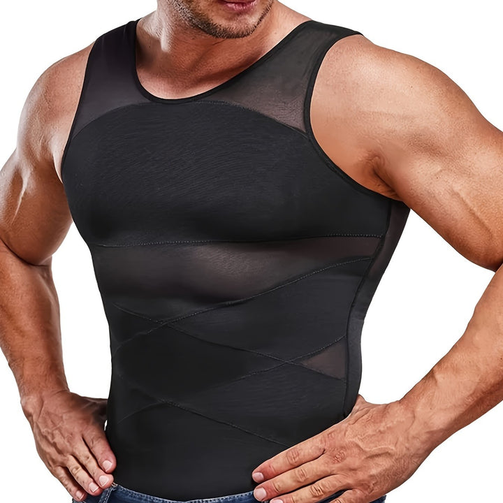 Men's Compression Shirt Shaping Abdomen Control Fitted Tank Top | Slim Fit