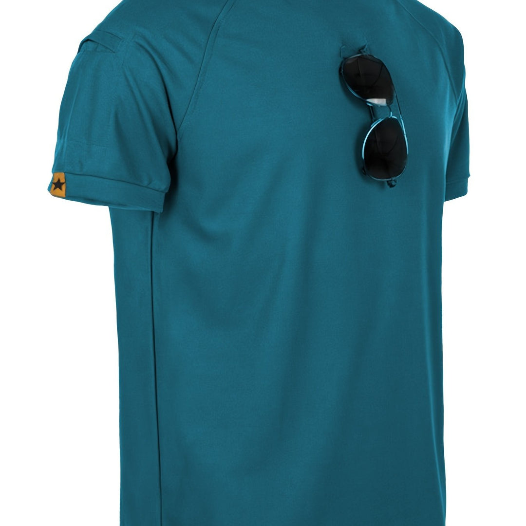 Men's T-Shirt with Round Neck | Regular Fit T-Shirt | Chest Pocket | Casual Outdoor Style