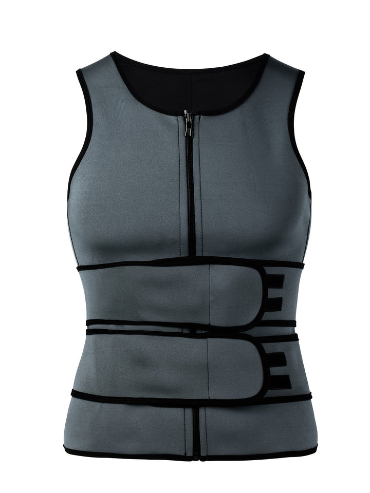 Men's Compression Vest | Skinny Fit Sleeveless | Adjustable Waist Straps | Shaping Style
