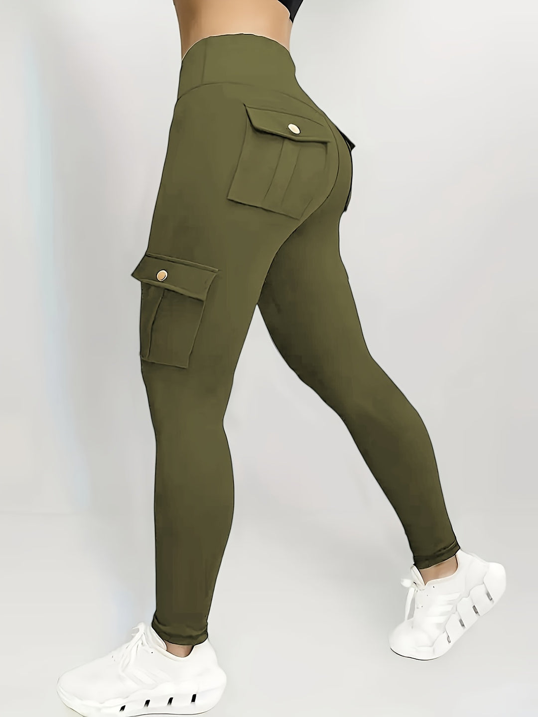 Women's Cargo Leggings with High Waist and Side Pockets | Shaping Fit