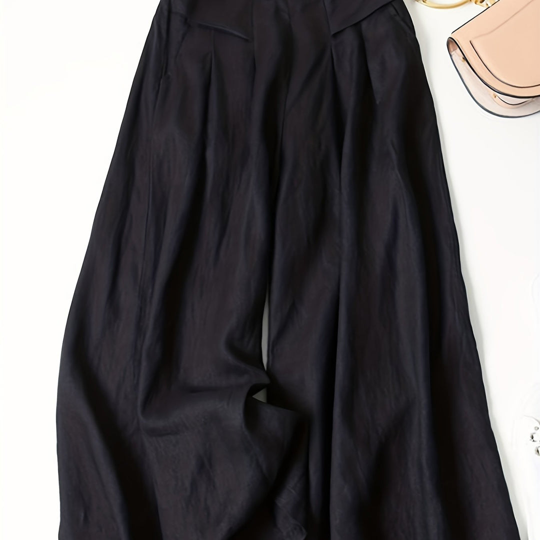 Women's High-Waisted Pants with Wide Legs | Flowy Cut