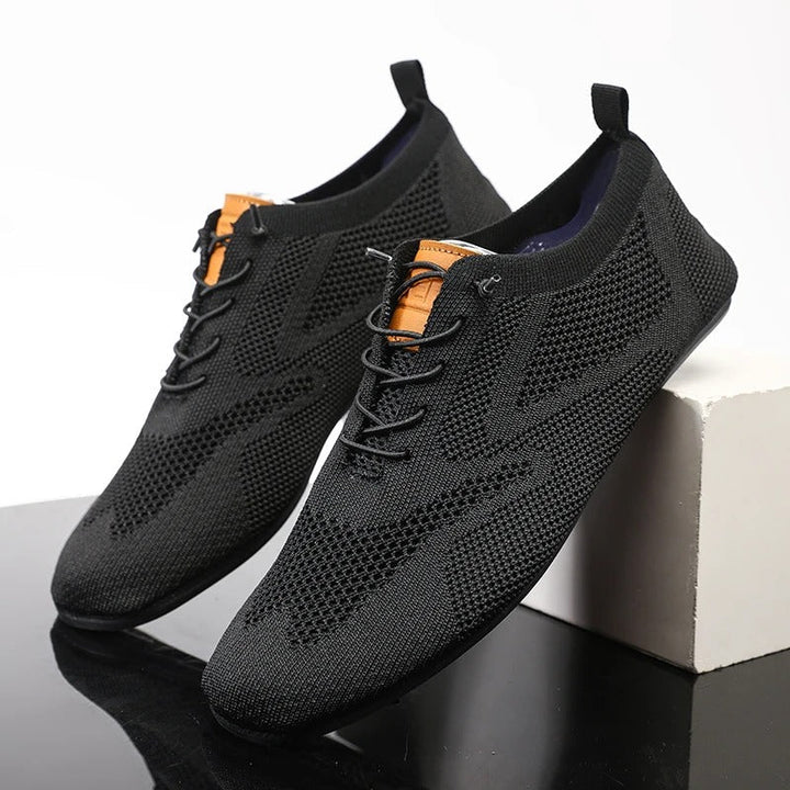 Alaric | Męskie Wsuwane Sneakersy Low Top z Dzianinowym Wyglądem i Detalem Sznurowania