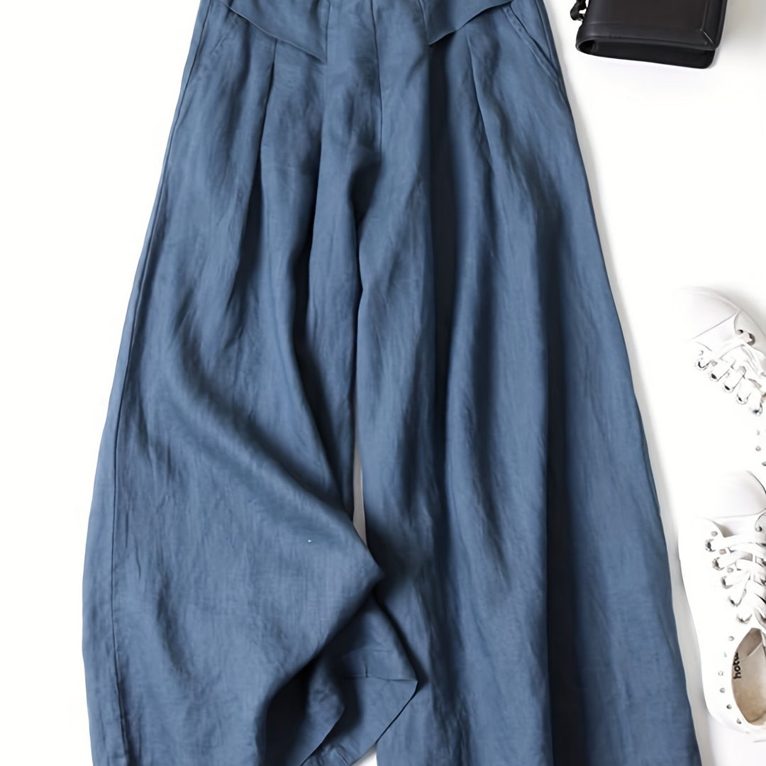 Women's High-Waisted Pants with Wide Legs | Flowy Cut