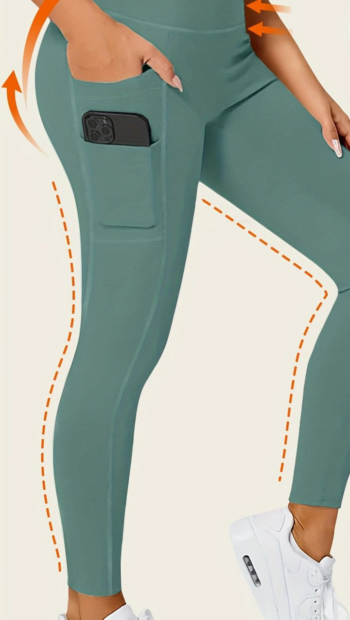 Women's High-Waisted Sports Leggings with Side Pockets | Shaping Fit