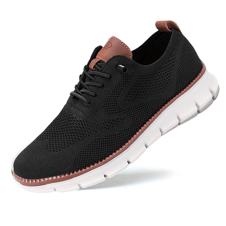 Men's Knit Sneakers Elastic Sole Lace-Up Closure | Casual Footwear