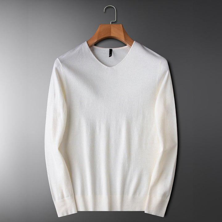 Men's Classic Long-Sleeve V-Neck Sweater | Minimalist Style