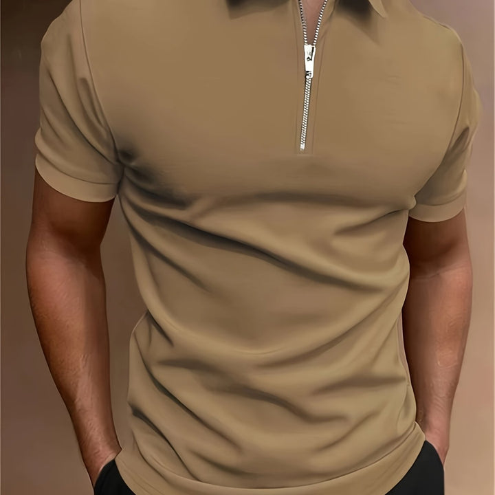 Męska Koszulka Polo | Polo Regular Fit z Krótkim Rękawem | Kołnierzyk z Zamkiem | Casualowy Styl na Co Dzień