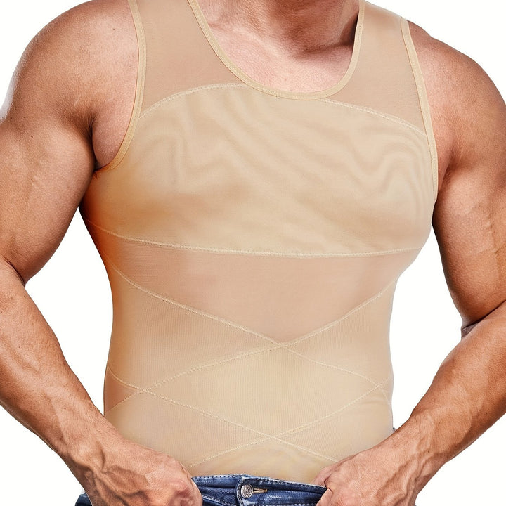 Men's Compression Shirt Shaping Abdomen Control Fitted Tank Top | Slim Fit