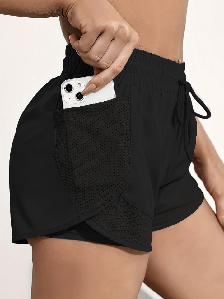 Women's Running Sports Shorts with Mesh Pocket | Athletic Fit