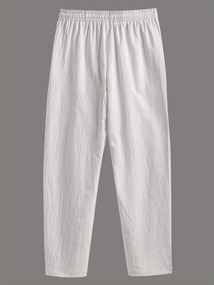 Women's High-Waisted Straight-Leg Pants with Drawstring | Loose Fit