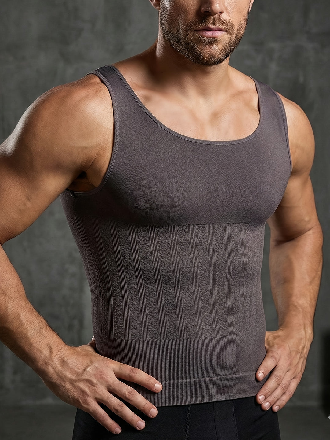 Men's Shaping Compression Waist Control Seamless Tank Top | Fitted