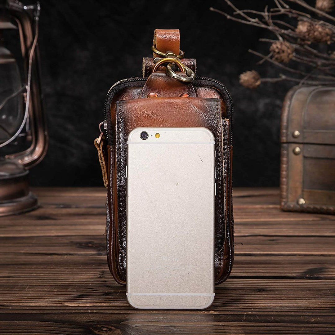 Men's Utility Waist Bag | Portable Phone Case | Multi-Compartment Design | Travel Accessory