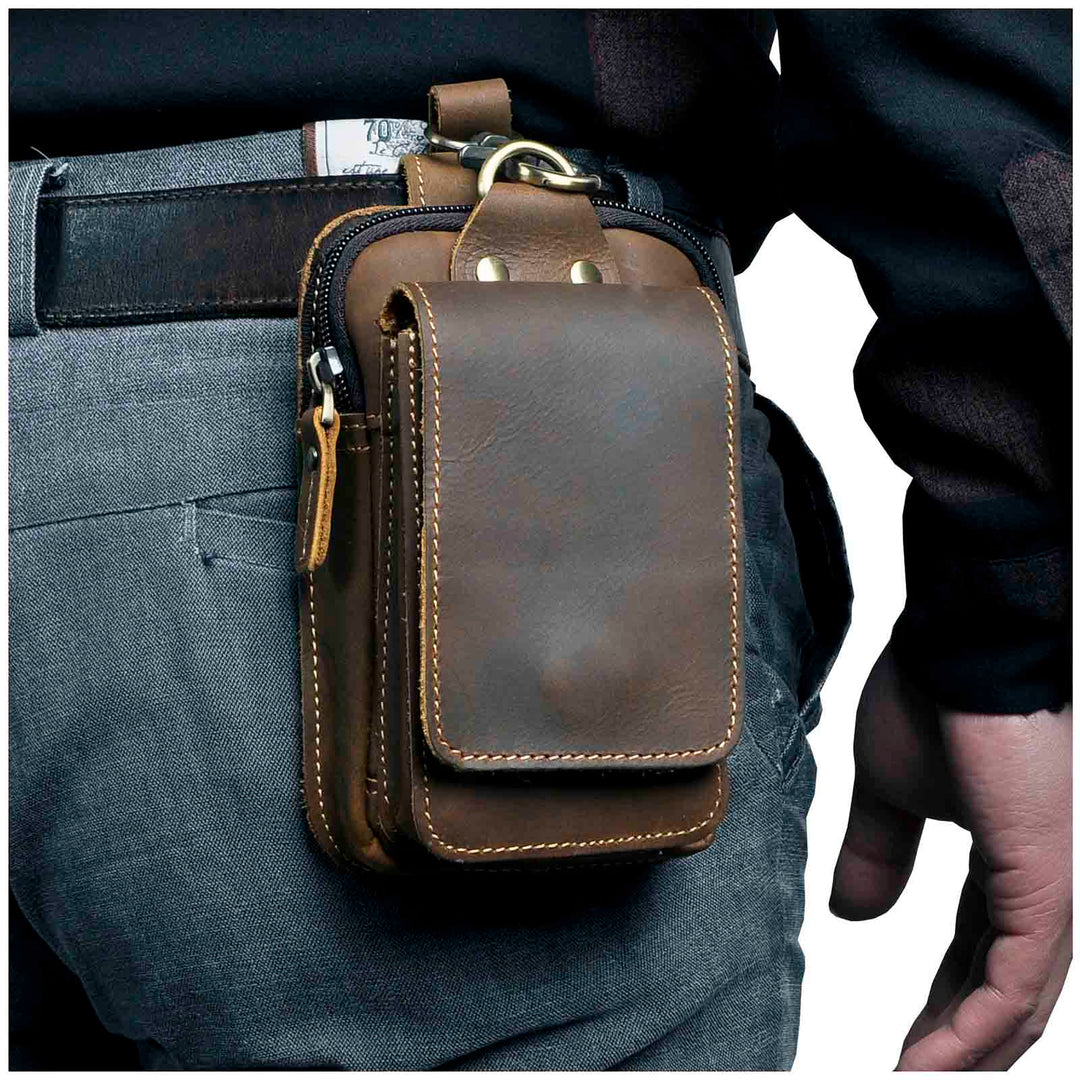 Men's Utility Waist Bag | Portable Phone Case | Multi-Compartment Design | Travel Accessory