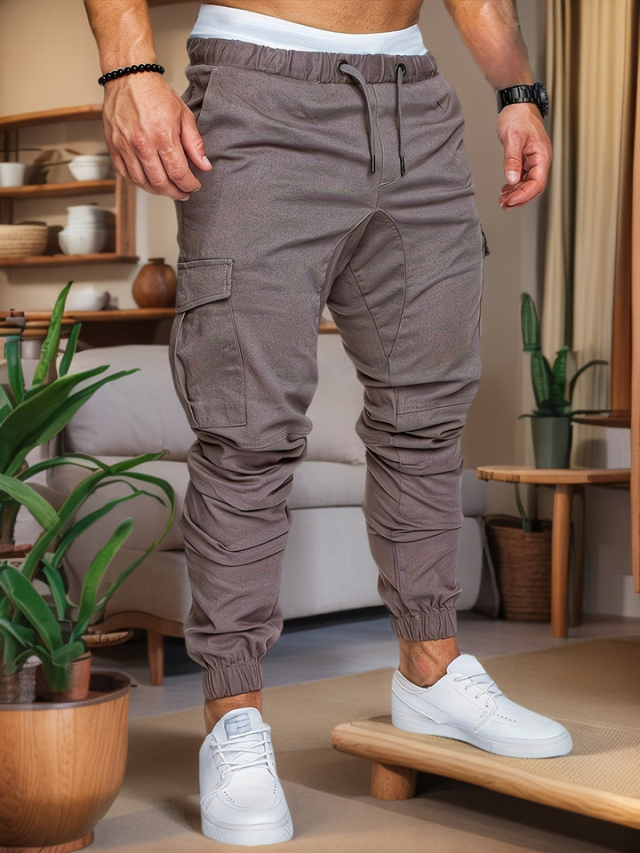 Męskie Spodnie Cargo Jogger | Spodnie Regular Fit | Wielofunkcyjne Kieszenie | Styl Casual Streetwear