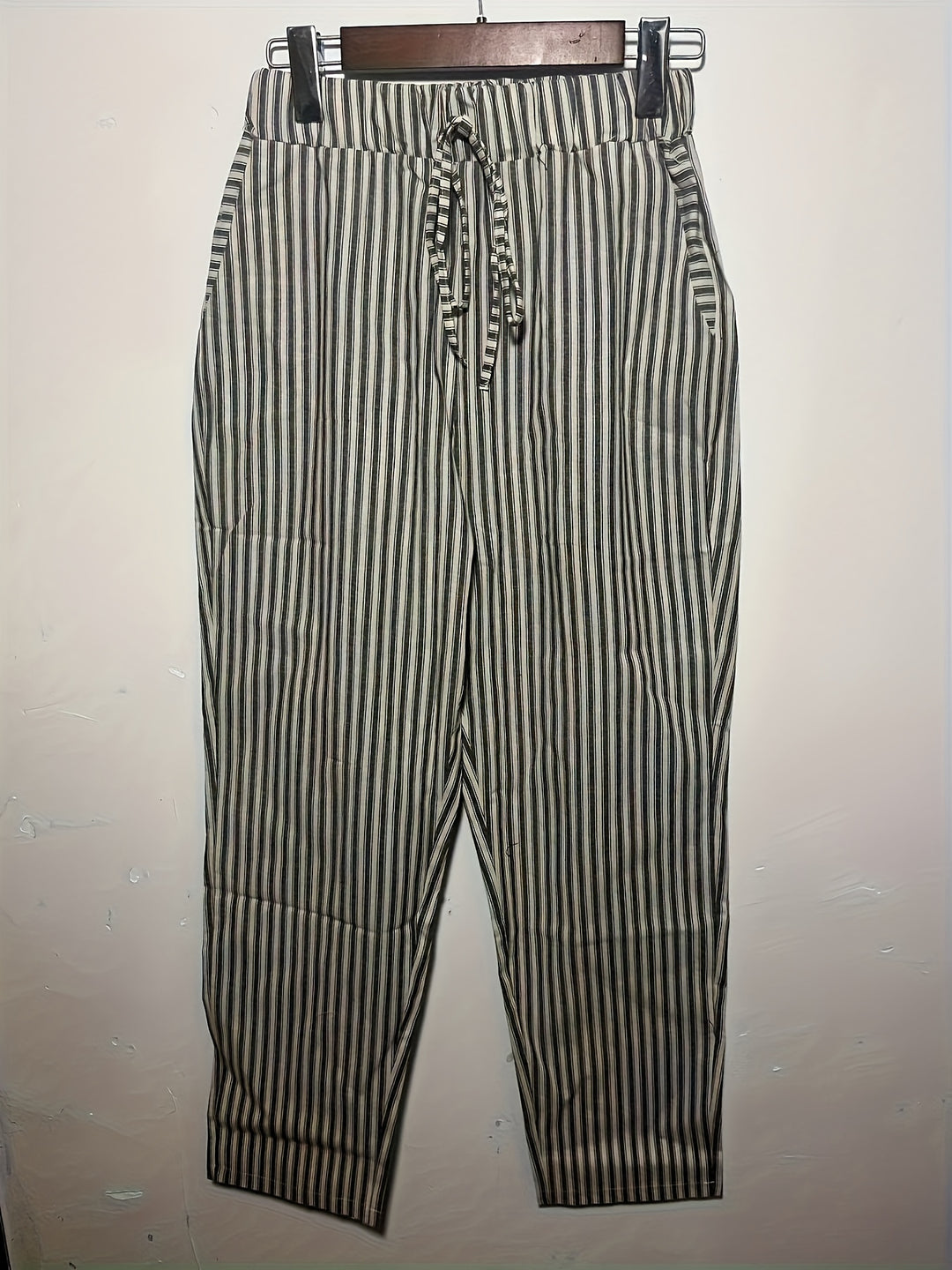 Women's Striped Jogger Pants with Cuffs at the Ankles | Casual Fit