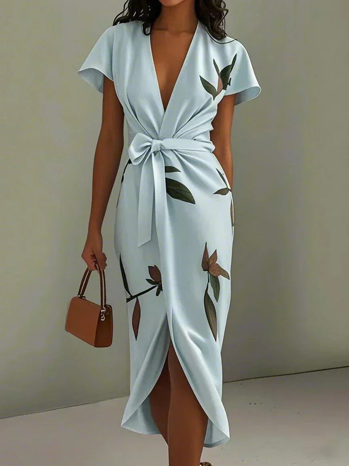 Kamila | Women's patterned midi wrap dress