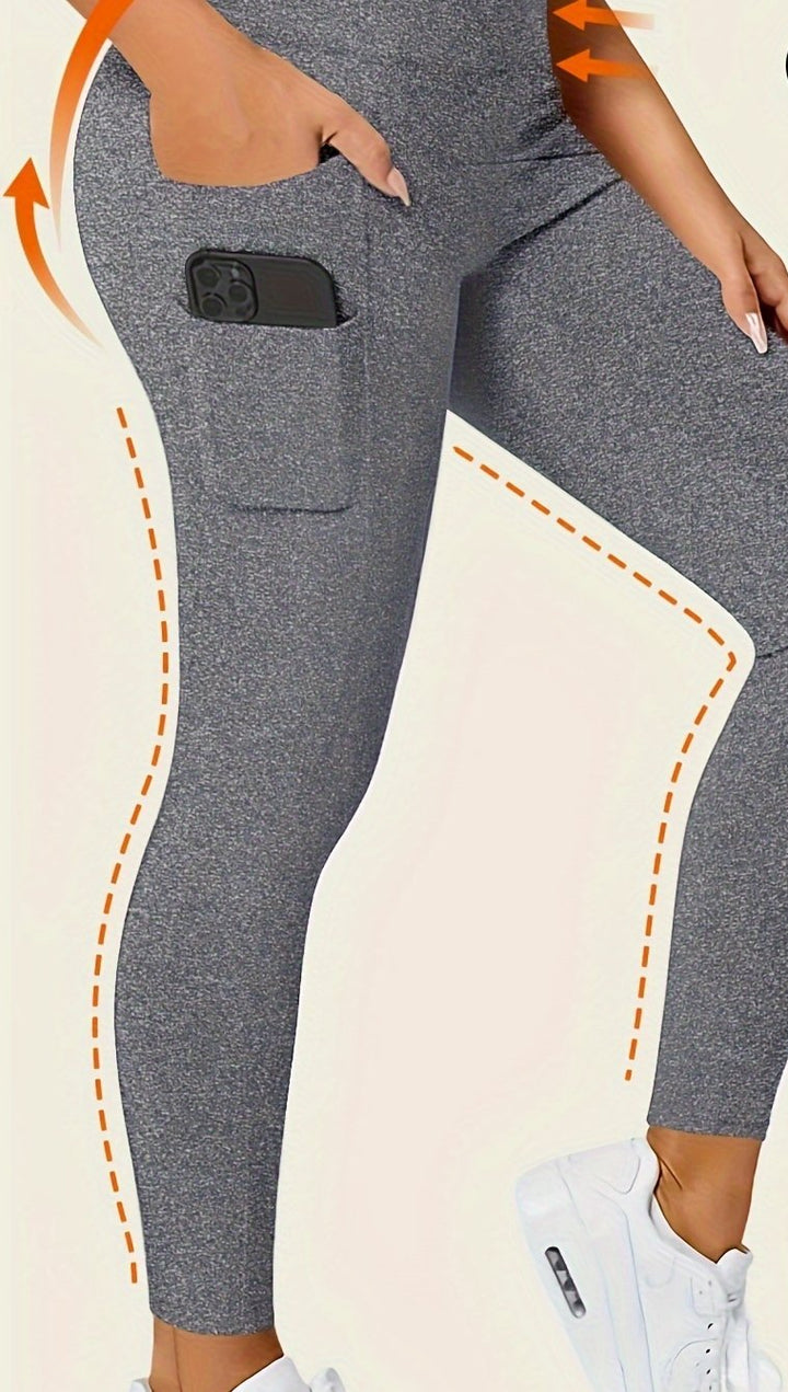 Women's High-Waisted Sports Leggings with Side Pockets | Shaping Fit