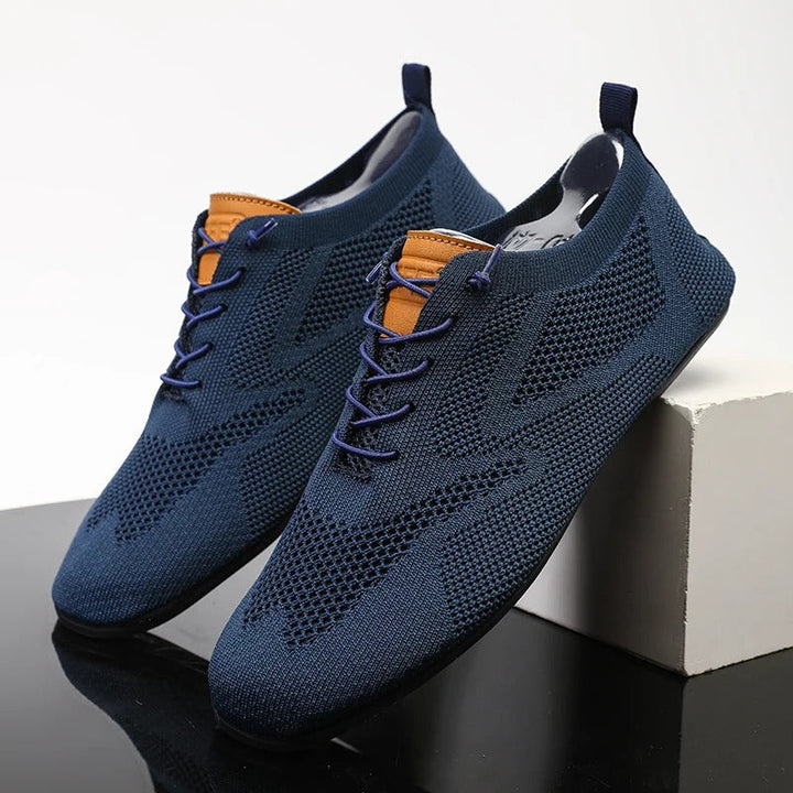 Alaric | Męskie Wsuwane Sneakersy Low Top z Dzianinowym Wyglądem i Detalem Sznurowania
