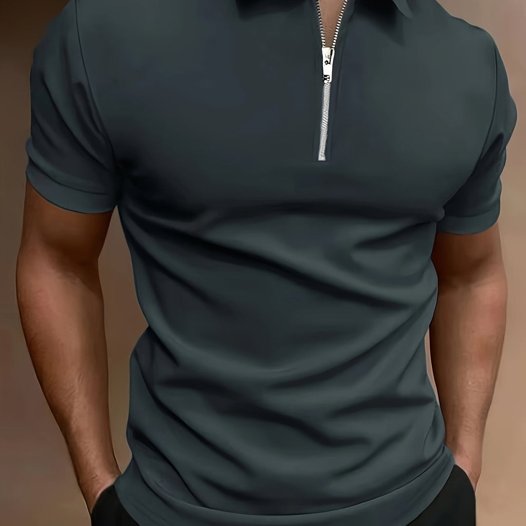 Męska Koszulka Polo | Polo Regular Fit z Krótkim Rękawem | Kołnierzyk z Zamkiem | Casualowy Styl na Co Dzień