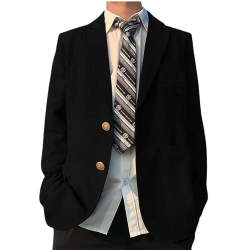 Men's Classic Single-Breasted Blazer with Buttons | Classic Lapels