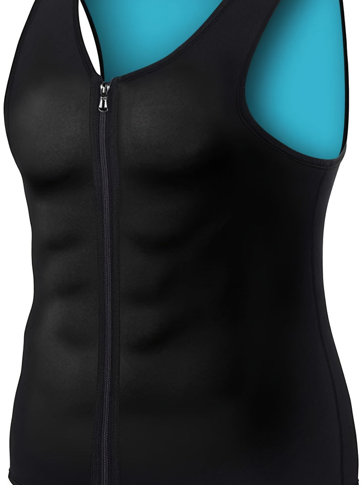 Men's Compression Vest | Skinny Fit Sleeveless | Adjustable Waist Straps | Shaping Style
