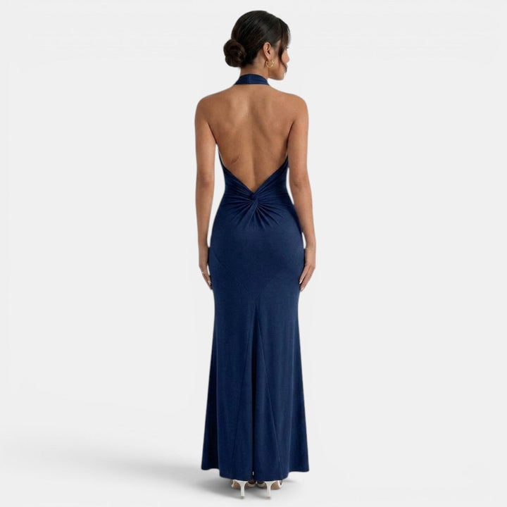 Marzena | Women's maxi halter dress with open back