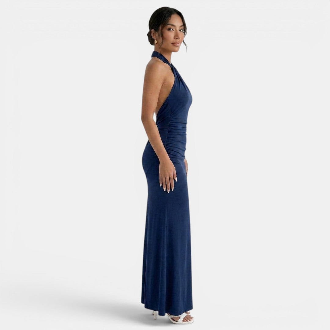 Marzena | Women's maxi halter dress with open back