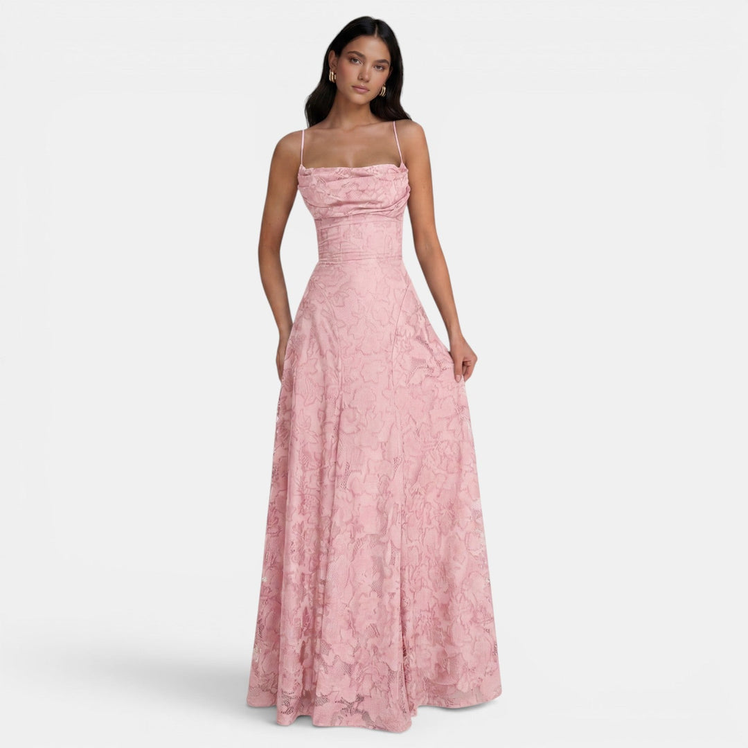 Patrycja | Women's backless maxi dress with tie detail