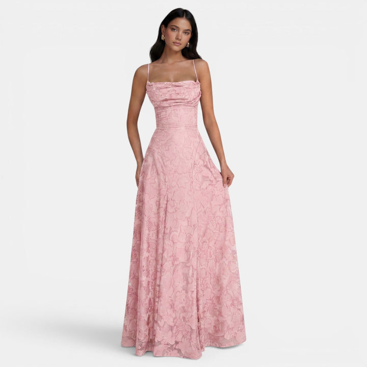 Patrycja | Women's backless maxi dress with tie detail
