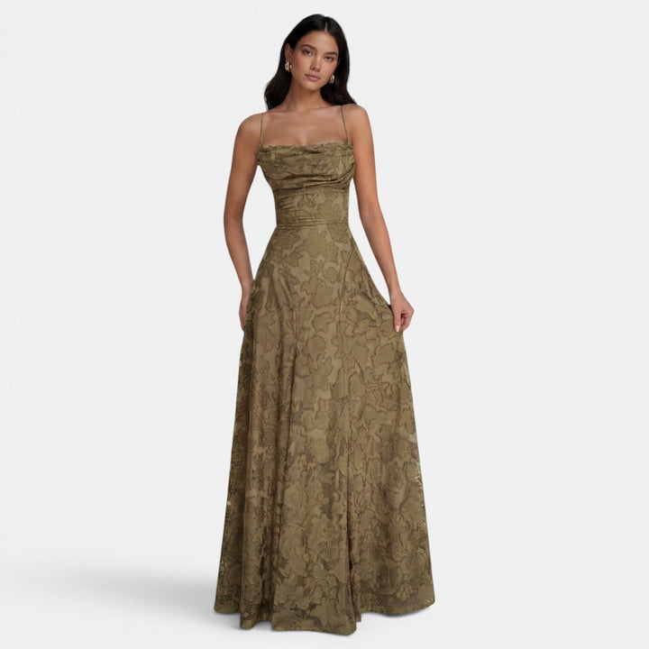 Patrycja | Women's backless maxi dress with tie detail