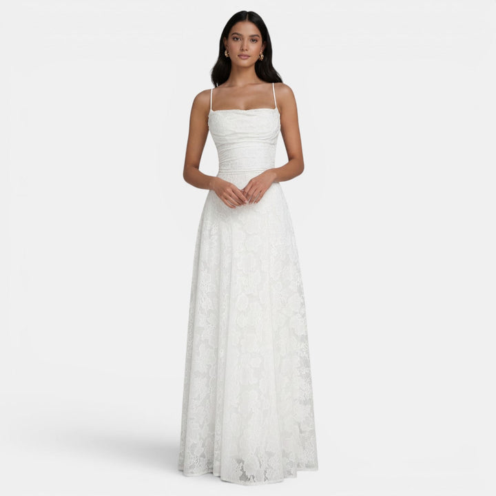 Patrycja | Women's backless maxi dress with tie detail