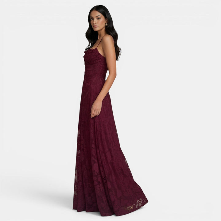 Patrycja | Women's backless maxi dress with tie detail