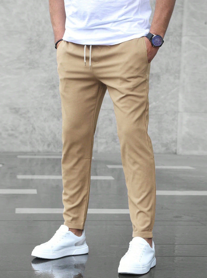 Łukasz | Men's slim fit pants with drawstring
