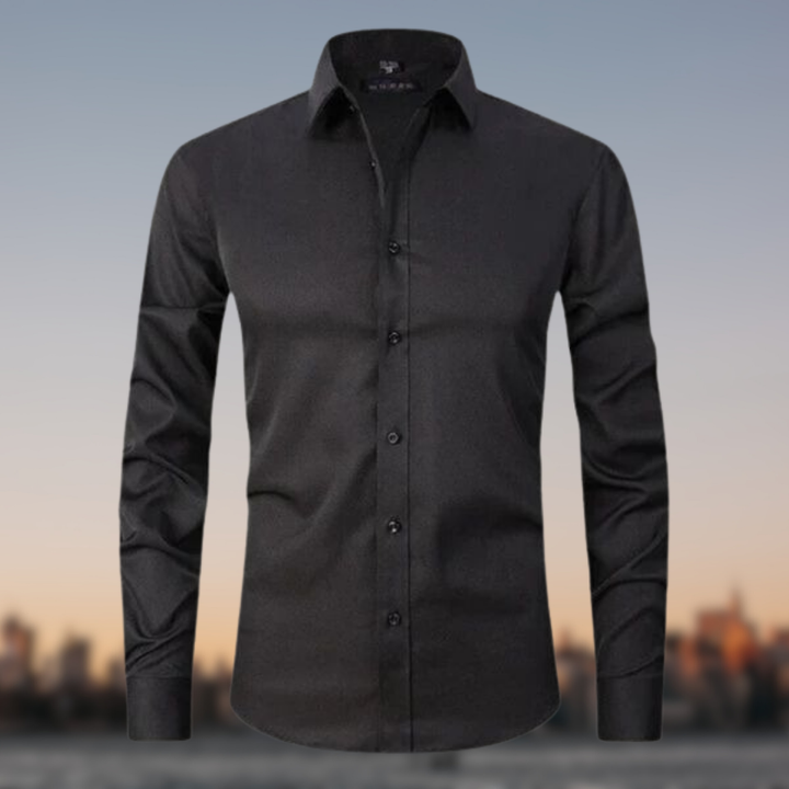 Męska Guziki Slim Fit Koszula Formal | Długi Rękaw