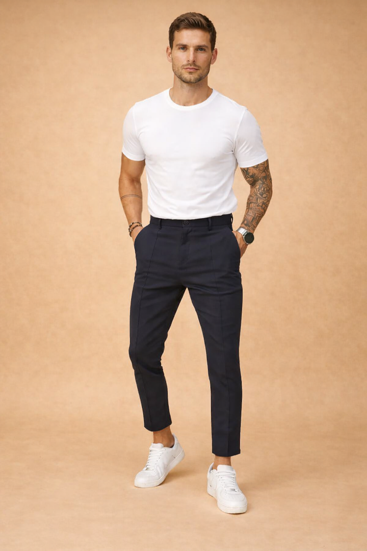 Julian | Męskie Spodnie Chino Slim Fit z Prostą Nogawką