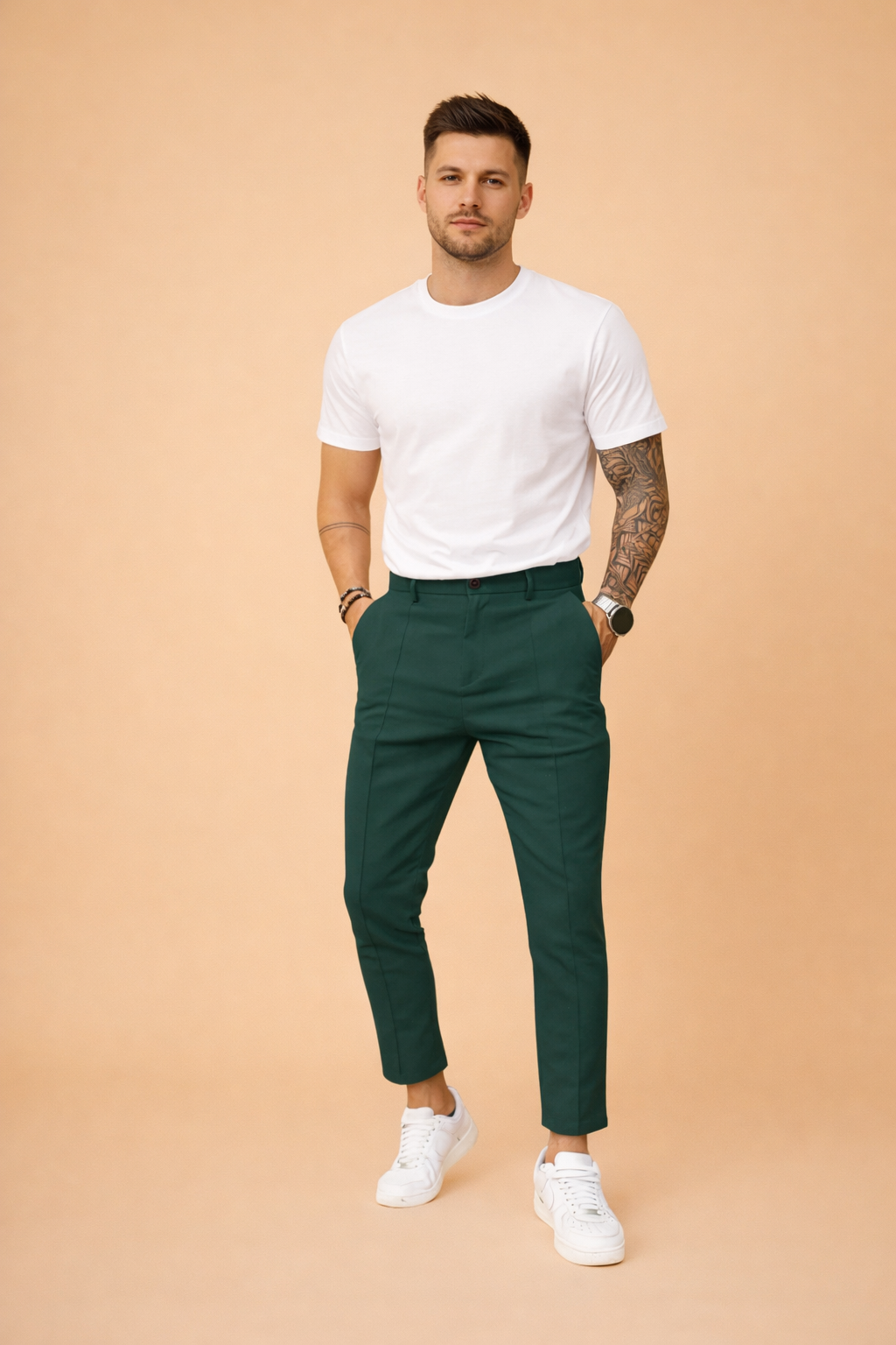 Julian | Męskie Spodnie Chino Slim Fit z Prostą Nogawką