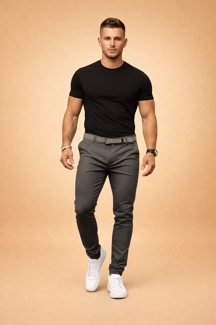 Dominic | Męskie Spodnie Slim Fit ze Zwężaną Nogawką