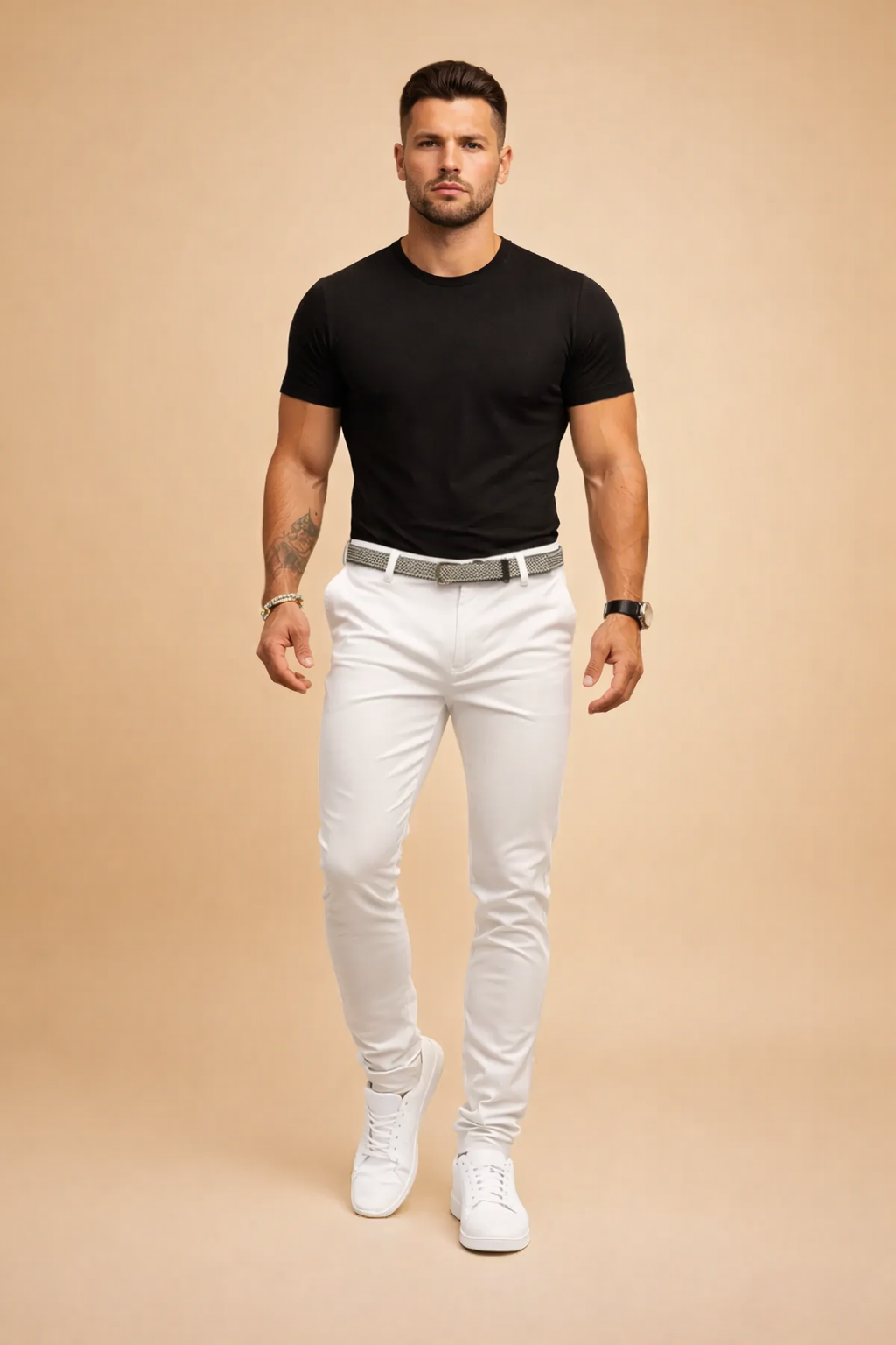 Dominic | Męskie Spodnie Slim Fit ze Zwężaną Nogawką
