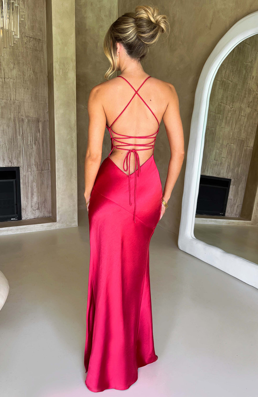 Women's Sleeveless Maxi Dress with Straps and Slit