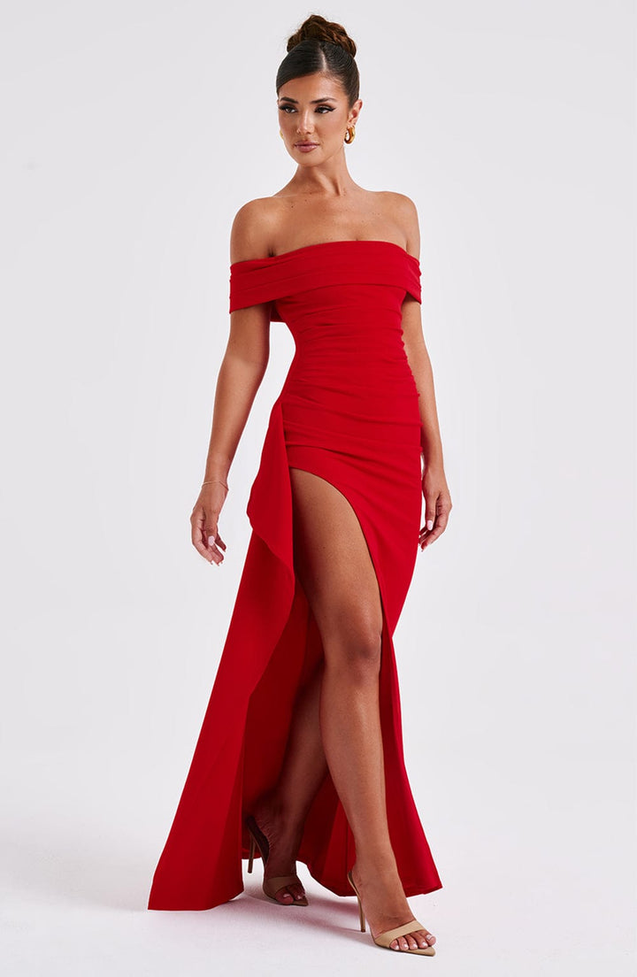 Women's Maxi Dress Off-the-Shoulder | Fitted Cut