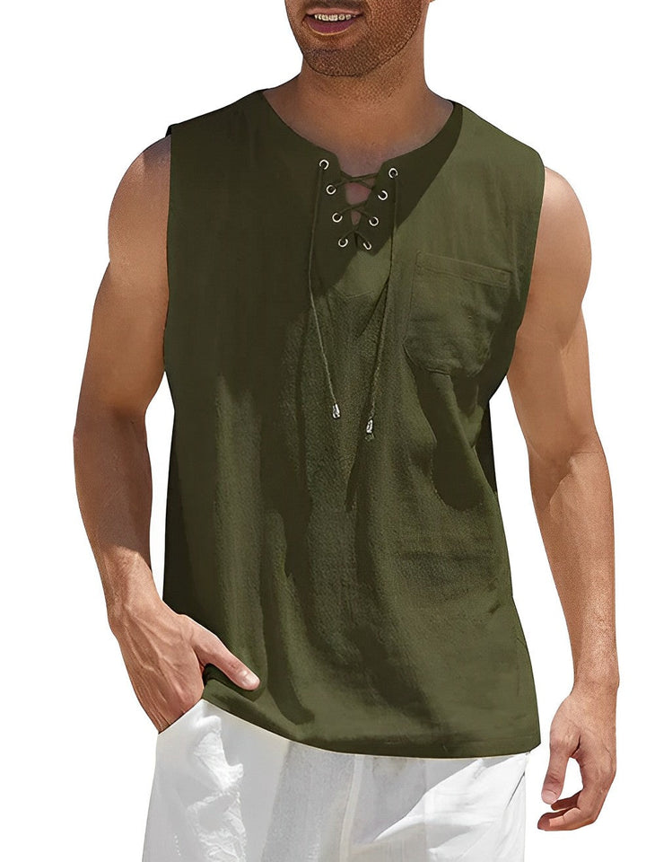 Błażej | Męski tank top bez rękawów z dekoltem V